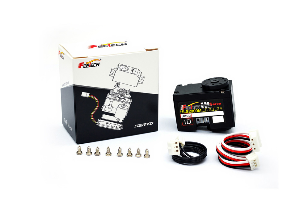 12V 9kg.cmTTL塑胶壳铁芯电机金属齿360度磁编码双轴TTL串口舵机